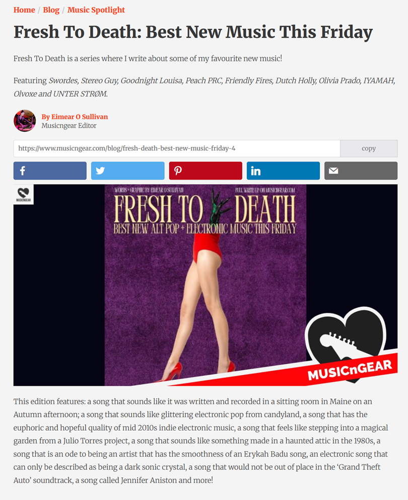 Headline Image stating Best New Music this Friday and Best Alt-pop + Electronic Music this Friday